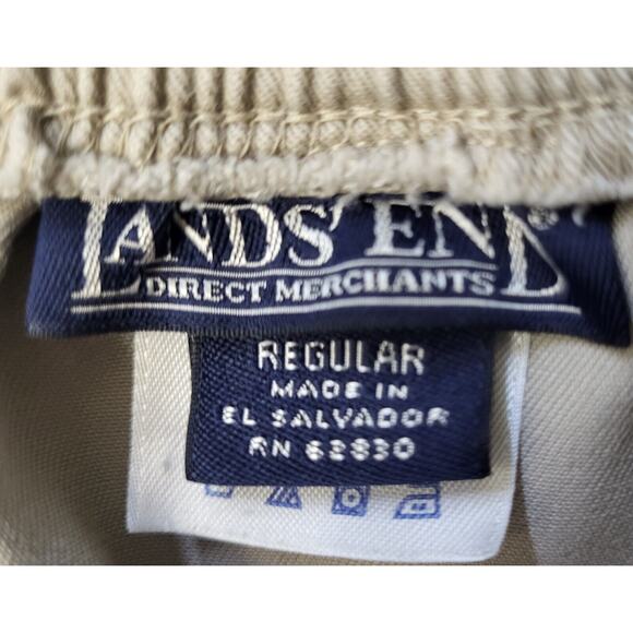 Lands End Womens Khaki Shorts Elastic Waist Drawstring Size 18 - Picture 9 of 10
